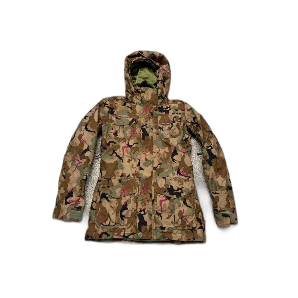 Burton Women’s XS Camouflage Gore-tex Snowboard Ski Jacket  (Pants SM Optional)